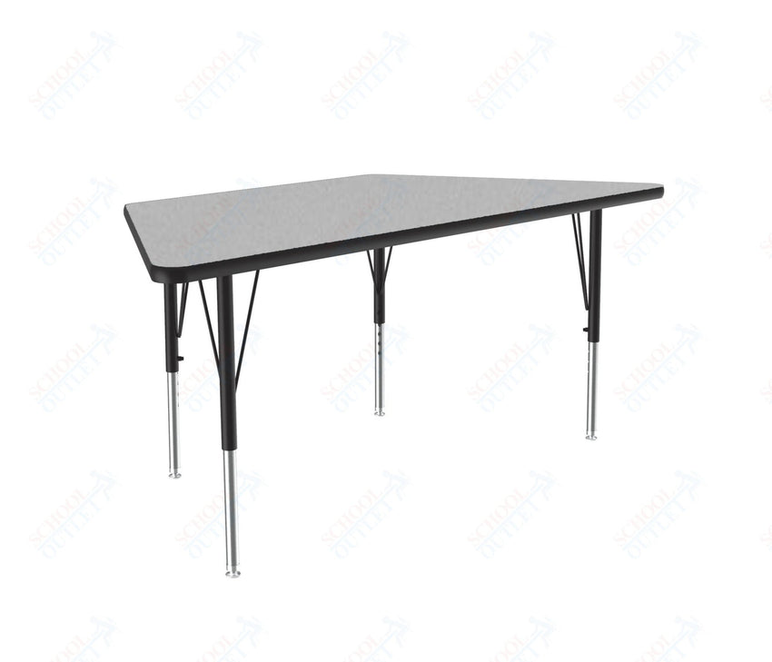 Correll Trapezoid Deluxe High - Pressure Top Activity Tables 30"W x 60"L x 19 - 29"H Adjustable Height (COR - A3060 - TRP - XX) - SchoolOutlet