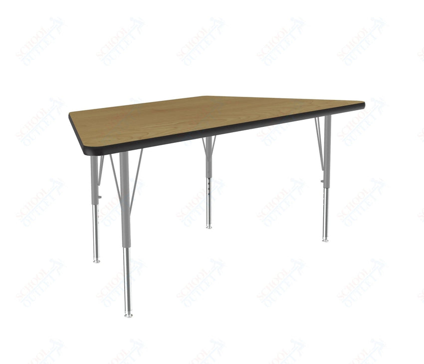 Correll Trapezoid Deluxe High - Pressure Top Activity Tables 30"W x 60"L x 19 - 29"H Adjustable Height (COR - A3060 - TRP - XX) - SchoolOutlet