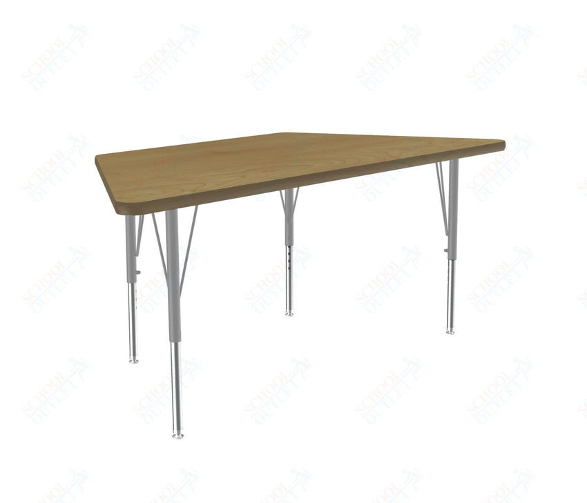 Correll Trapezoid Deluxe High - Pressure Top Activity Tables 30"W x 60"L x 19 - 29"H Adjustable Height (COR - A3060 - TRP - XX) - SchoolOutlet