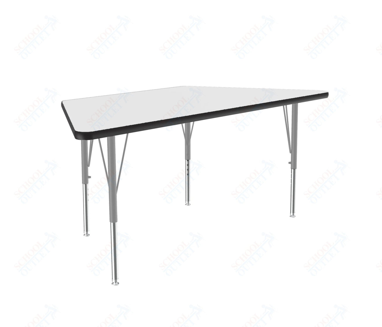 Correll Trapezoid Deluxe High - Pressure Top Activity Tables 30"W x 60"L x 19 - 29"H Adjustable Height (COR - A3060 - TRP - XX) - SchoolOutlet