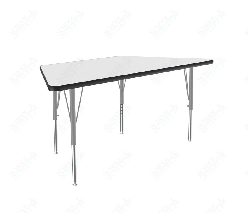 Correll Trapezoid Deluxe High - Pressure Top Activity Tables 30"W x 60"L x 19 - 29"H Adjustable Height (COR - A3060 - TRP - XX) - SchoolOutlet