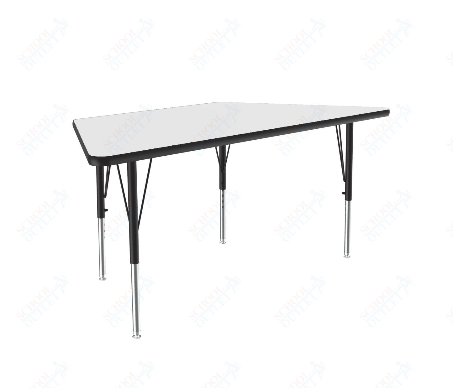 Correll Trapezoid Deluxe High - Pressure Top Activity Tables 30"W x 60"L x 19 - 29"H Adjustable Height (COR - A3060 - TRP - XX) - SchoolOutlet