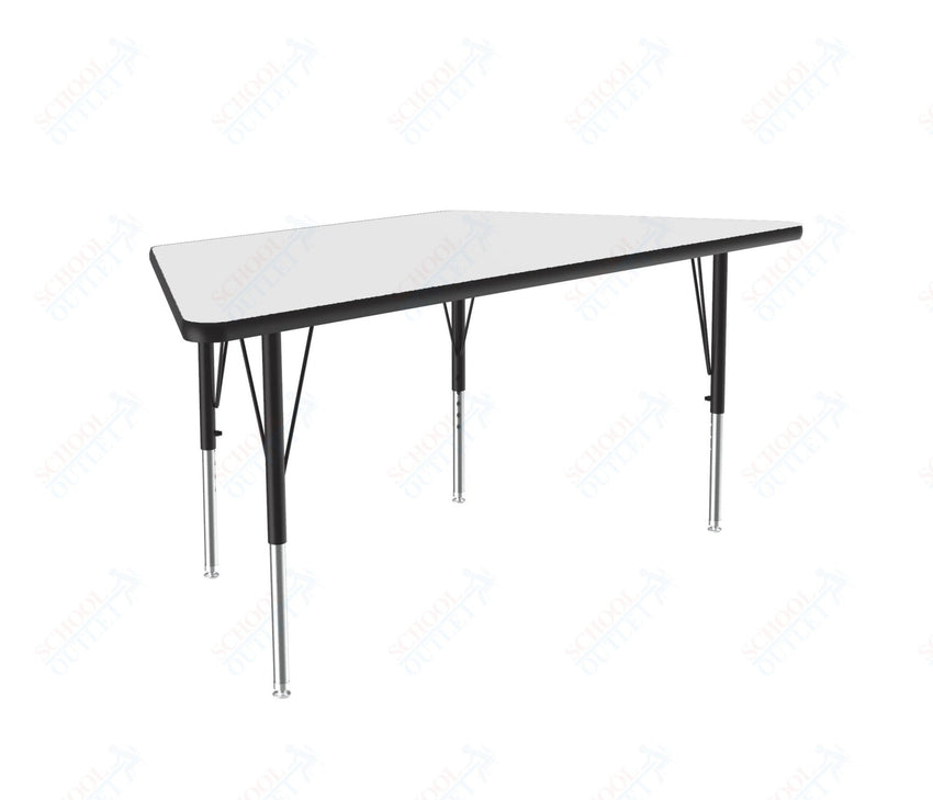 Correll Trapezoid Deluxe High - Pressure Top Activity Tables 30"W x 60"L x 19 - 29"H Adjustable Height (COR - A3060 - TRP - XX) - SchoolOutlet