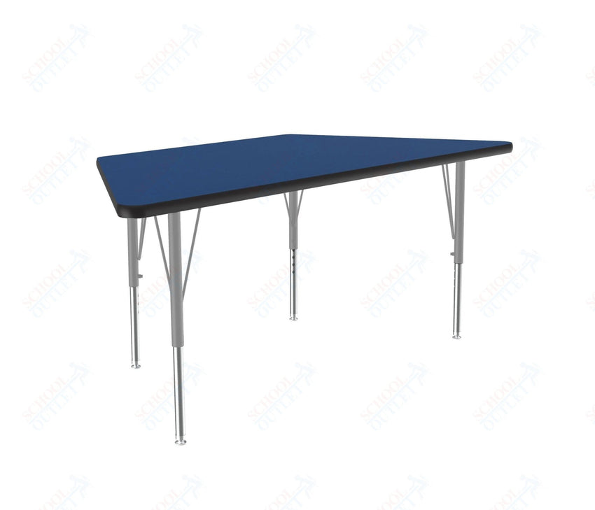 Correll Trapezoid Deluxe High - Pressure Top Activity Tables 30"W x 60"L x 19 - 29"H Adjustable Height (COR - A3060 - TRP - XX) - SchoolOutlet