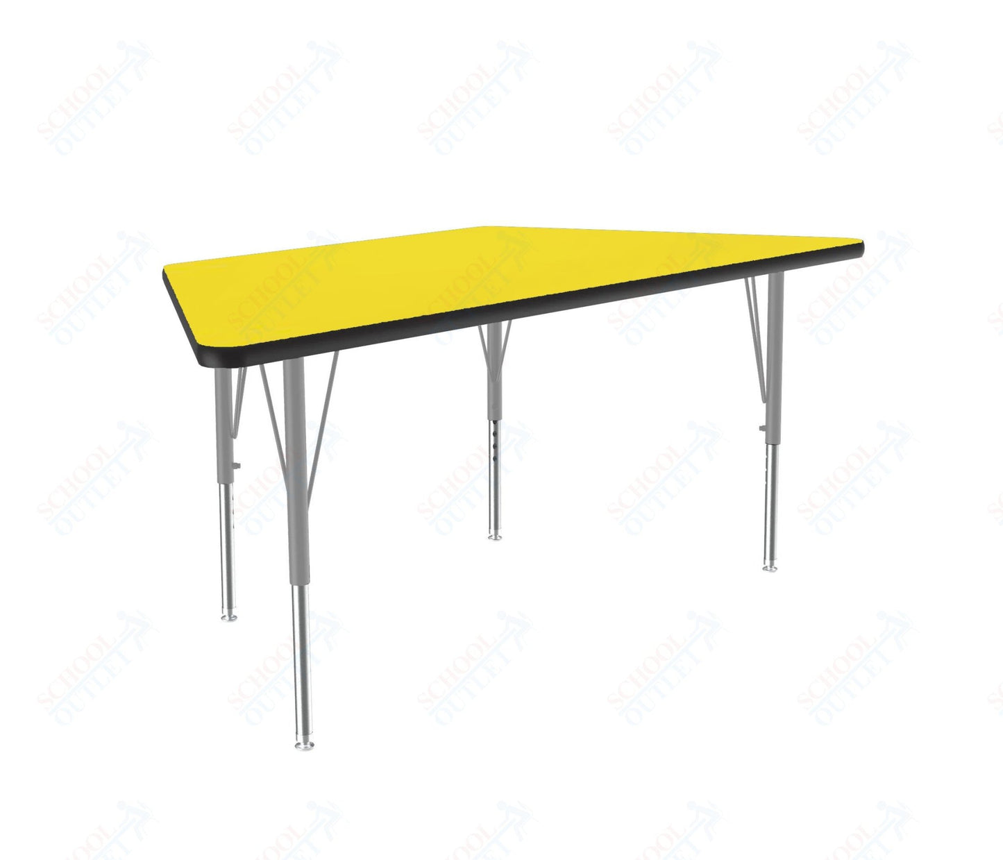 Correll Trapezoid Deluxe High - Pressure Top Activity Tables 30"W x 60"L x 19 - 29"H Adjustable Height (COR - A3060 - TRP - XX) - SchoolOutlet