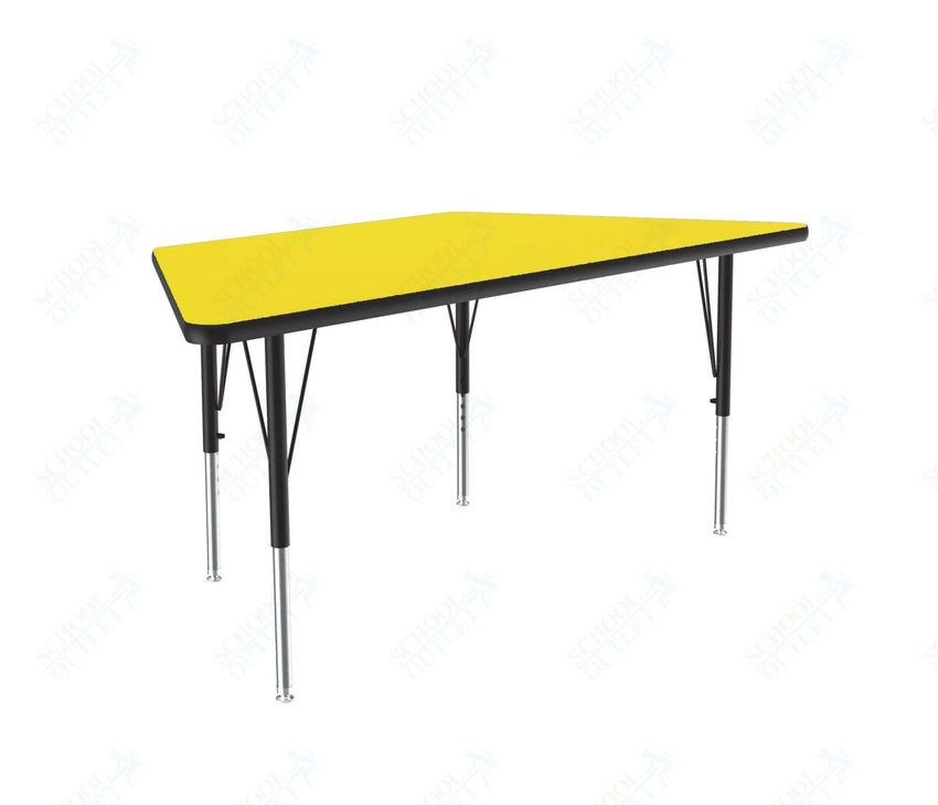 Correll Trapezoid Deluxe High - Pressure Top Activity Tables 30"W x 60"L x 19 - 29"H Adjustable Height (COR - A3060 - TRP - XX) - SchoolOutlet
