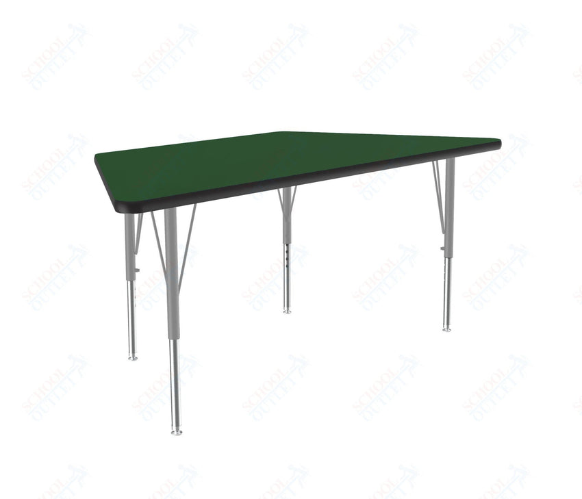 Correll Trapezoid Deluxe High - Pressure Top Activity Tables 30"W x 60"L x 19 - 29"H Adjustable Height (COR - A3060 - TRP - XX) - SchoolOutlet