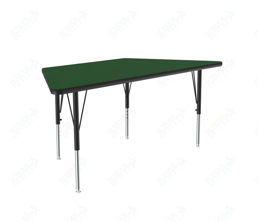 Correll Trapezoid Deluxe High - Pressure Top Activity Tables 30"W x 60"L x 19 - 29"H Adjustable Height (COR - A3060 - TRP - XX) - SchoolOutlet