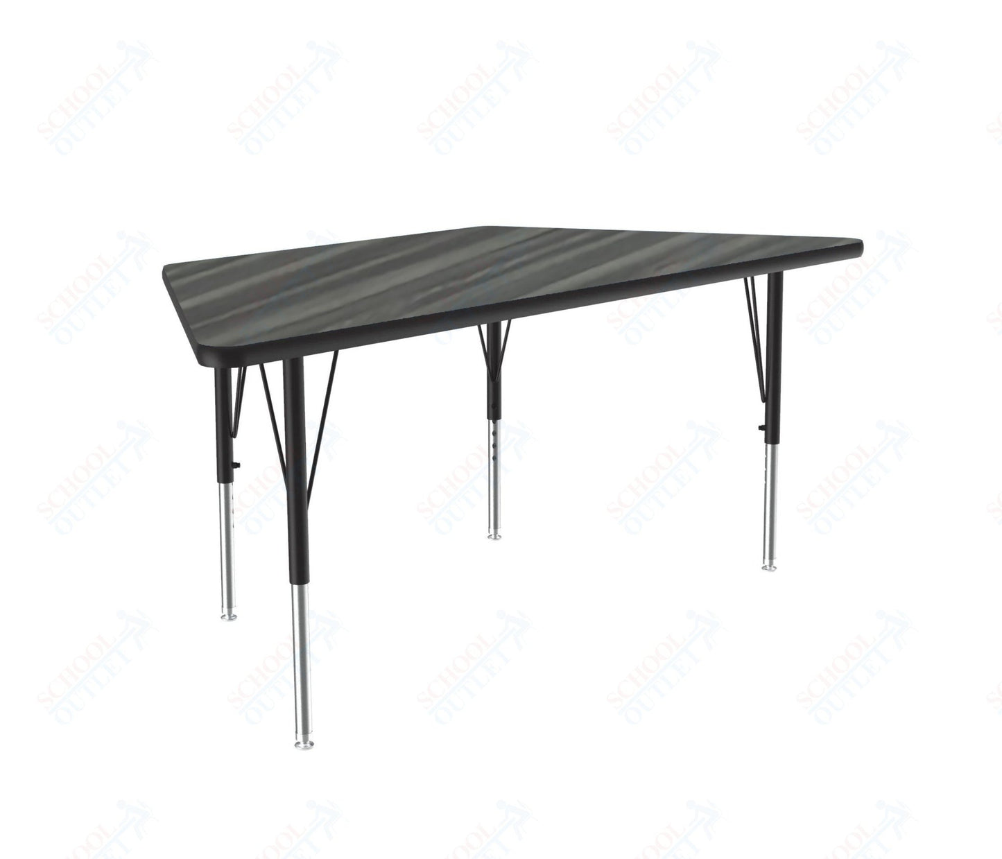 Correll Trapezoid Deluxe High - Pressure Top Activity Tables 30"W x 60"L x 19 - 29"H Adjustable Height (COR - A3060 - TRP - XX) - SchoolOutlet