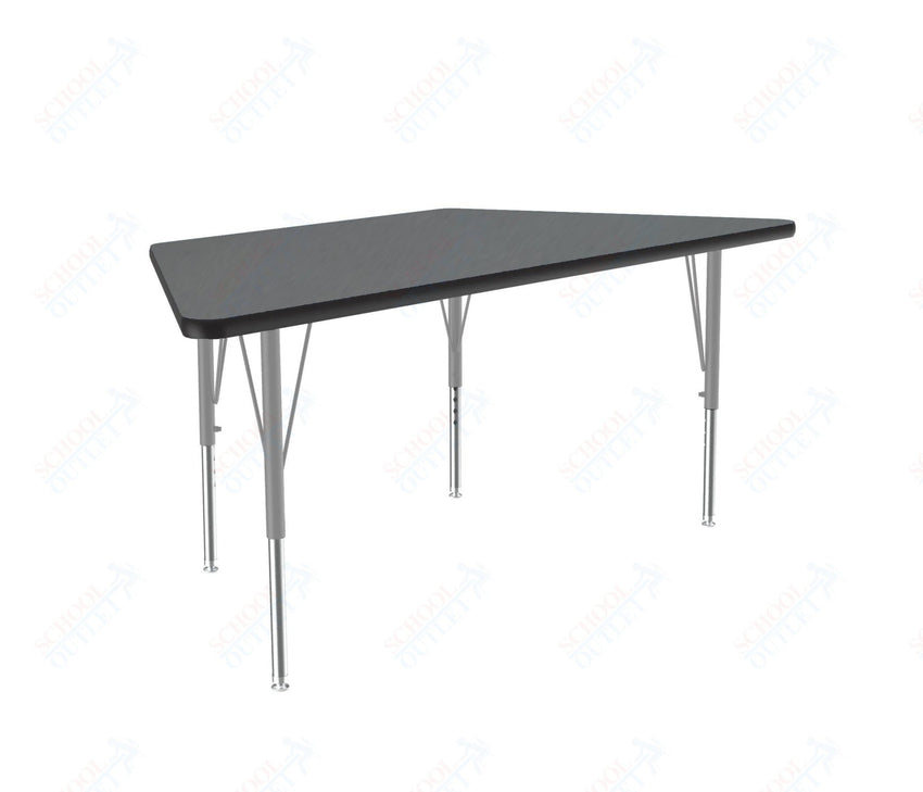 Correll Trapezoid Deluxe High - Pressure Top Activity Tables 30"W x 60"L x 19 - 29"H Adjustable Height (COR - A3060 - TRP - XX) - SchoolOutlet