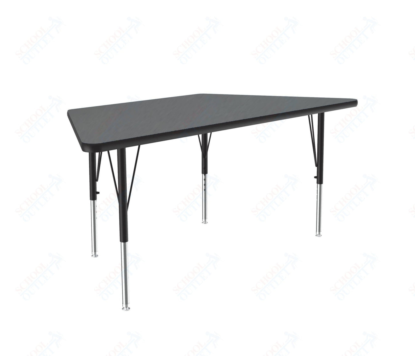 Correll Trapezoid Deluxe High - Pressure Top Activity Tables 30"W x 60"L x 19 - 29"H Adjustable Height (COR - A3060 - TRP - XX) - SchoolOutlet