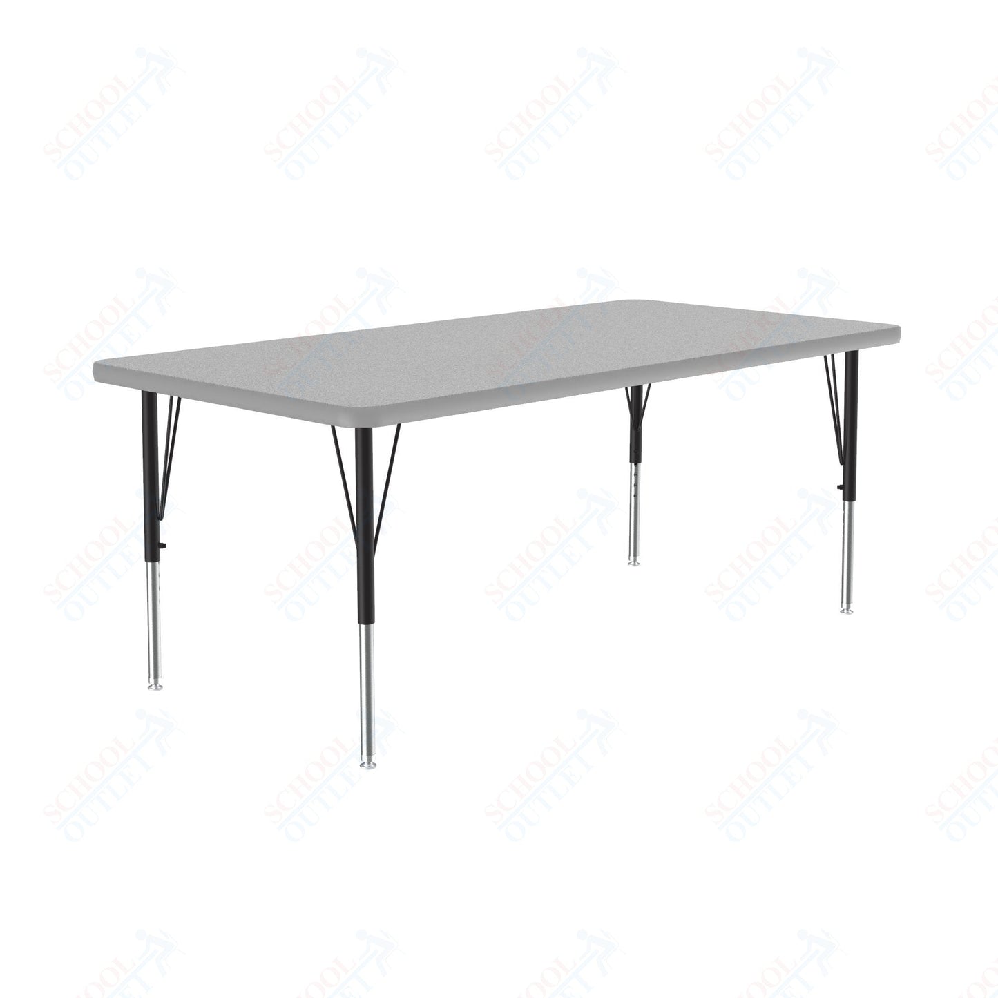 Correll Rectangular Deluxe High - Pressure Top Activity Tables with Adjustable Height 30"W x 72"L x 19 - 29"H (COR - A3072 - XX) - SchoolOutlet