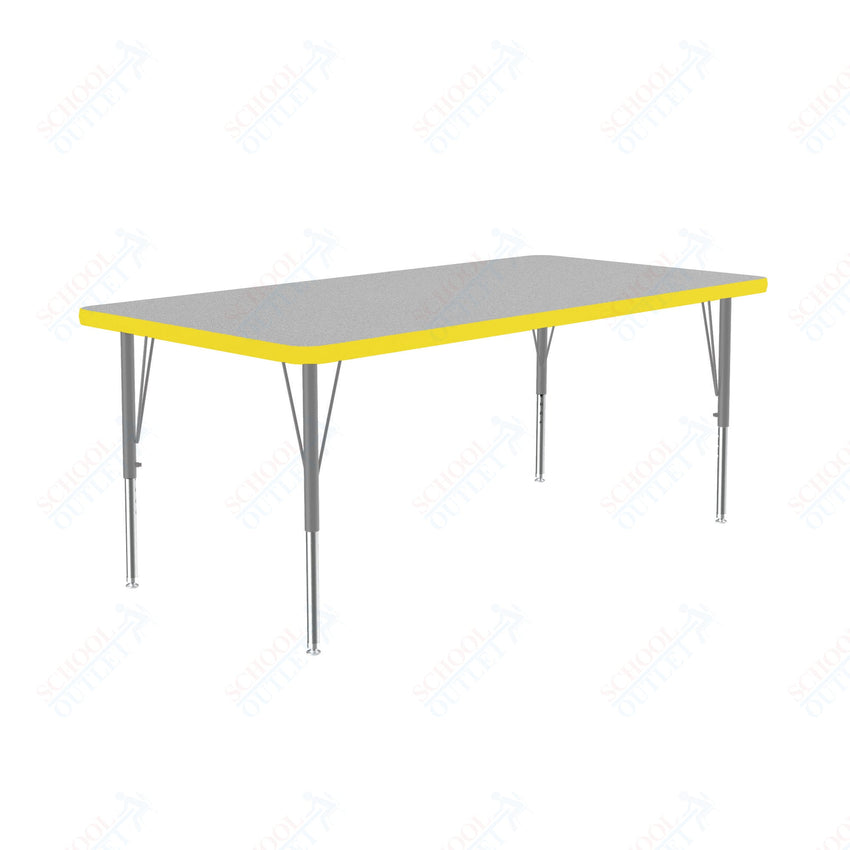 Correll Rectangular Deluxe High - Pressure Top Activity Tables with Adjustable Height 30"W x 72"L x 19 - 29"H (COR - A3072 - XX) - SchoolOutlet