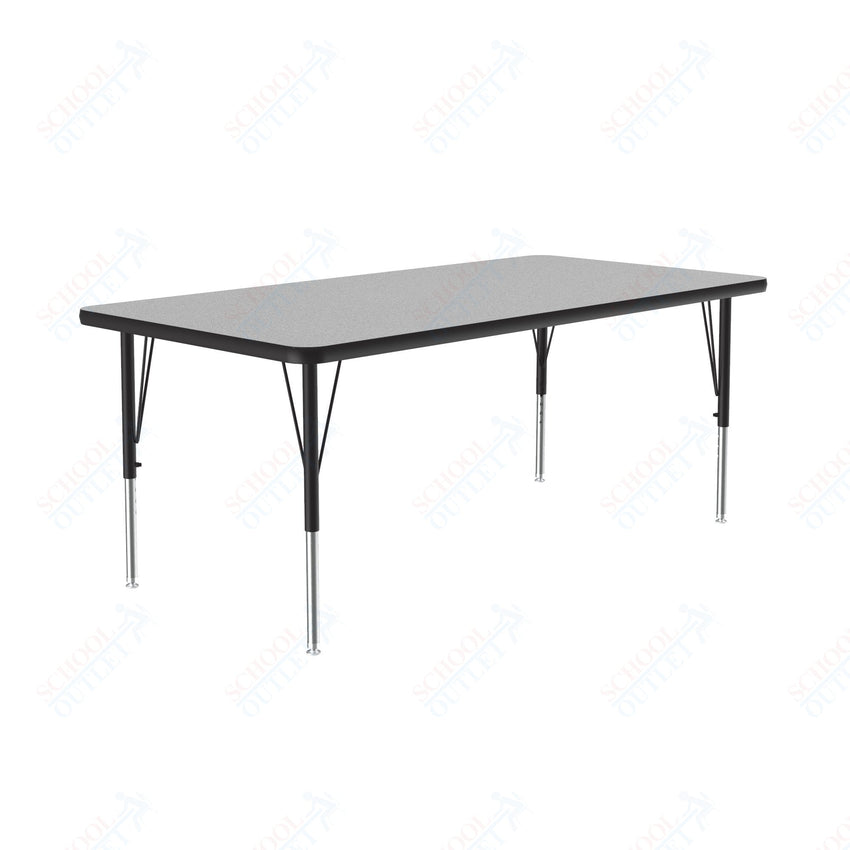 Correll Rectangular Deluxe High - Pressure Top Activity Tables with Adjustable Height 30"W x 72"L x 19 - 29"H (COR - A3072 - XX) - SchoolOutlet