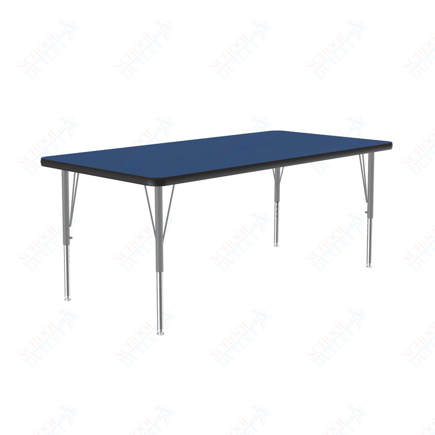 Correll Rectangular Deluxe High - Pressure Top Activity Tables with Adjustable Height 30"W x 72"L x 19 - 29"H (COR - A3072 - XX) - SchoolOutlet