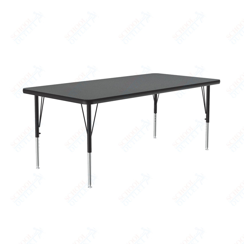 Correll Rectangular Deluxe High - Pressure Top Activity Tables with Adjustable Height 30"W x 72"L x 19 - 29"H (COR - A3072 - XX) - SchoolOutlet