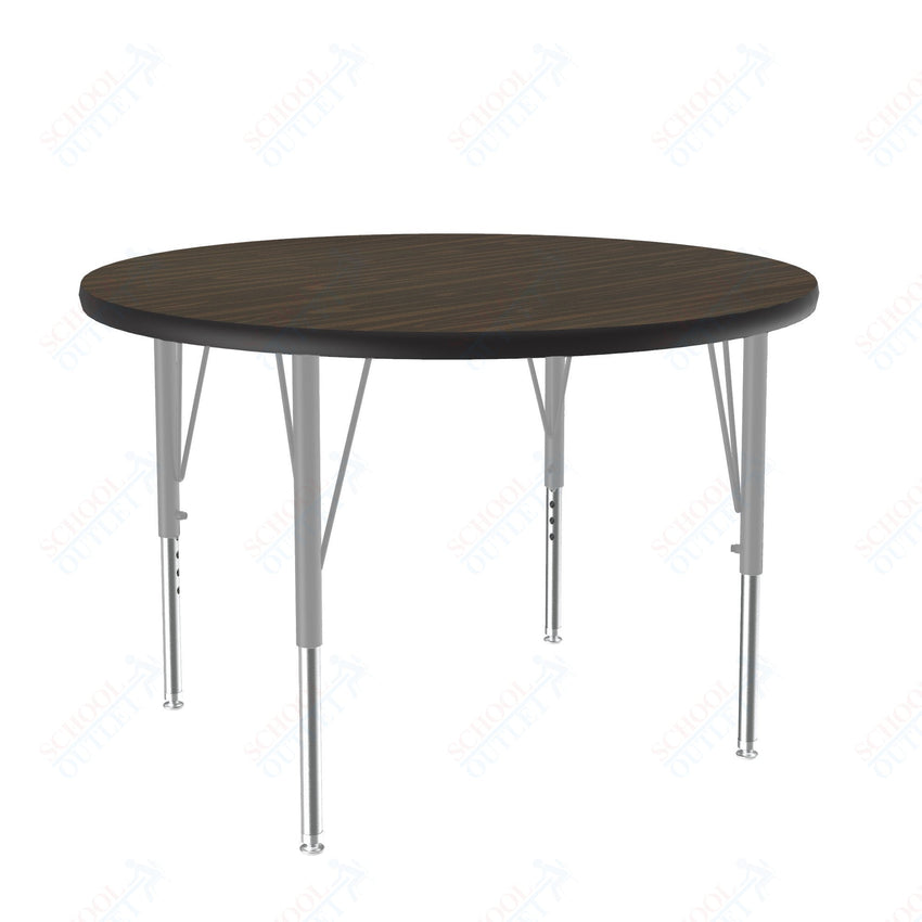 Correll Round Deluxe High - Pressure Top Activity Tables 36"W x 36"L x 19 - 29"H Adjustable Height (COR - A36 - RND - XX) - SchoolOutlet