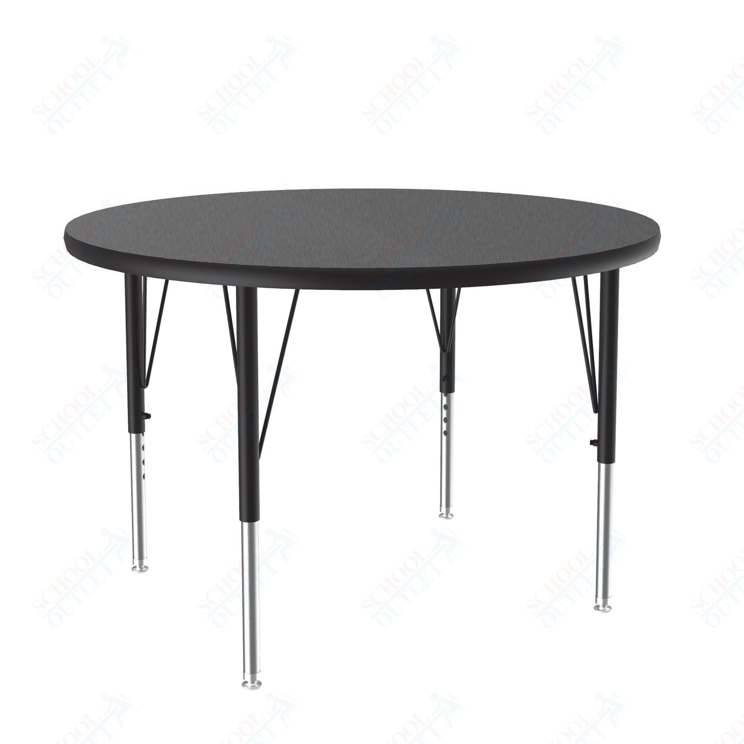 Correll Round Deluxe High - Pressure Top Activity Tables 36"W x 36"L x 19 - 29"H Adjustable Height (COR - A36 - RND - XX) - SchoolOutlet