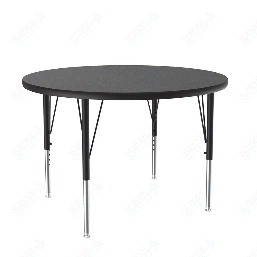 Correll Round Deluxe High - Pressure Top Activity Tables 36"W x 36"L x 19 - 29"H Adjustable Height (COR - A36 - RND - XX) - SchoolOutlet
