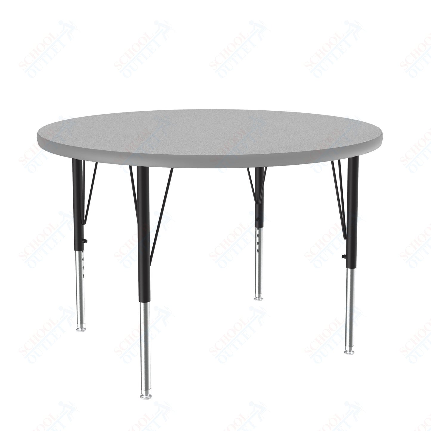 Correll Round Deluxe High - Pressure Top Activity Tables 36"W x 36"L x 19 - 29"H Adjustable Height (COR - A36 - RND - XX) - SchoolOutlet
