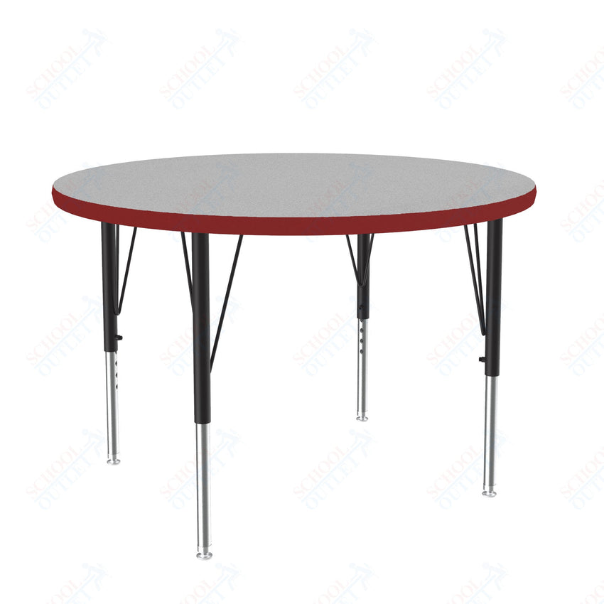 Correll Round Deluxe High - Pressure Top Activity Tables 36"W x 36"L x 19 - 29"H Adjustable Height (COR - A36 - RND - XX) - SchoolOutlet