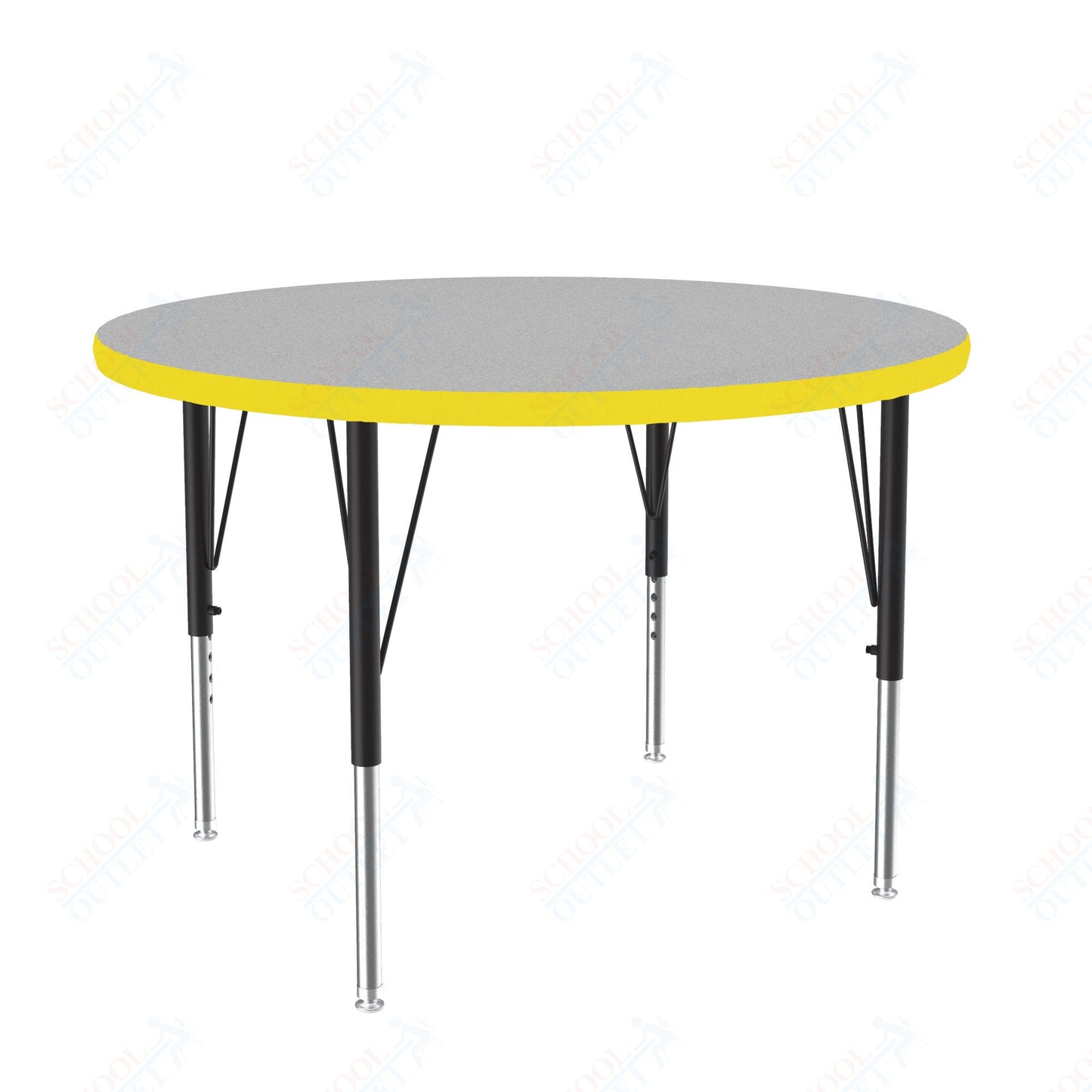 Correll Round Deluxe High - Pressure Top Activity Tables 36"W x 36"L x 19 - 29"H Adjustable Height (COR - A36 - RND - XX) - SchoolOutlet
