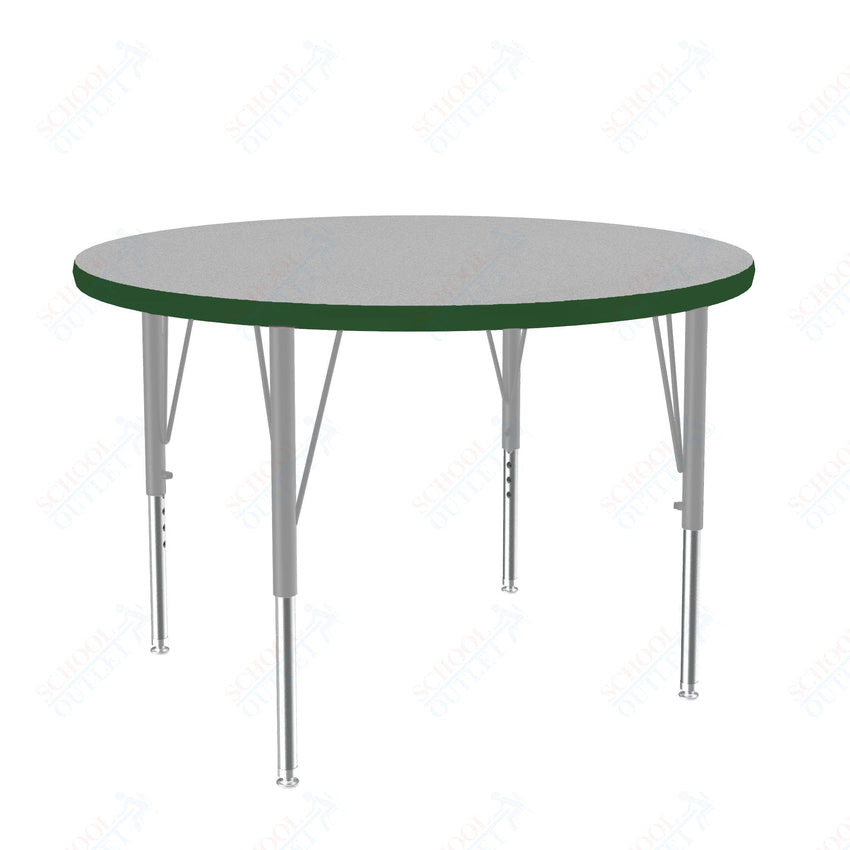 Correll Round Deluxe High - Pressure Top Activity Tables 36"W x 36"L x 19 - 29"H Adjustable Height (COR - A36 - RND - XX) - SchoolOutlet