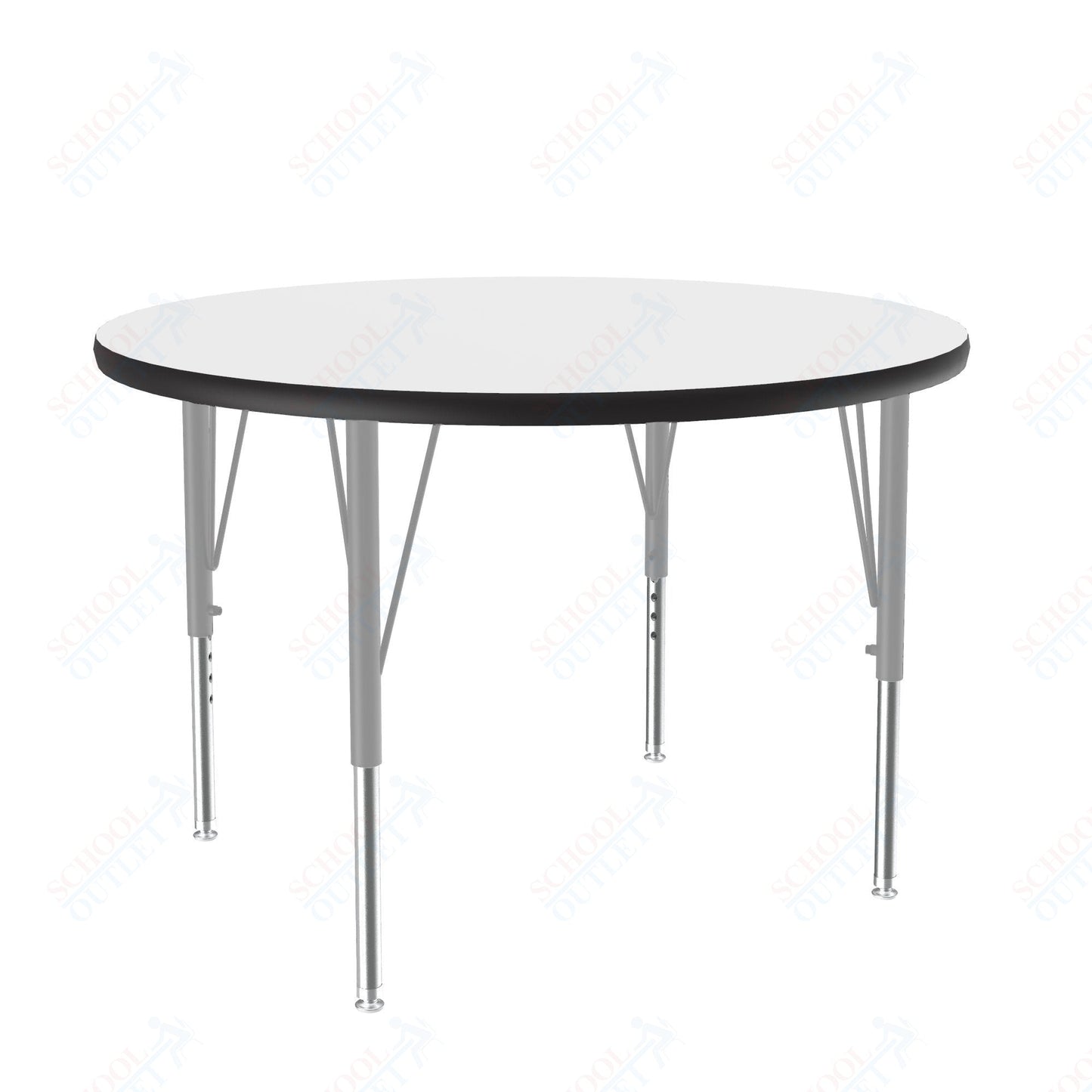 Correll Round Deluxe High - Pressure Top Activity Tables 36"W x 36"L x 19 - 29"H Adjustable Height (COR - A36 - RND - XX) - SchoolOutlet