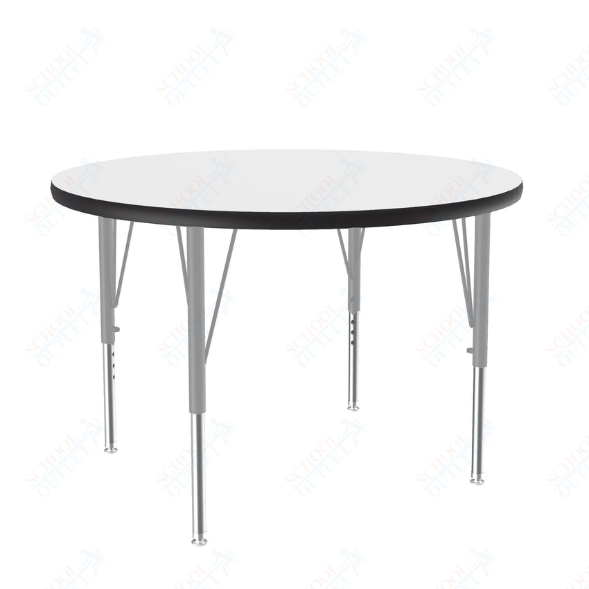 Correll Round Deluxe High - Pressure Top Activity Tables 36"W x 36"L x 19 - 29"H Adjustable Height (COR - A36 - RND - XX) - SchoolOutlet