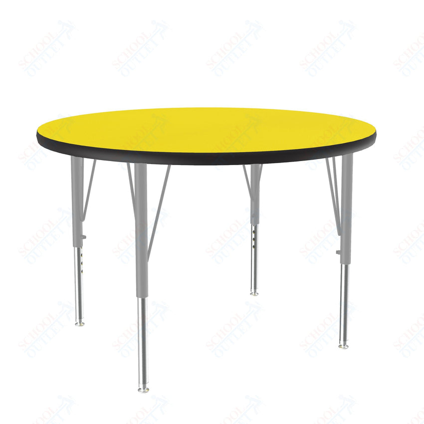 Correll Round Deluxe High - Pressure Top Activity Tables 36"W x 36"L x 19 - 29"H Adjustable Height (COR - A36 - RND - XX) - SchoolOutlet