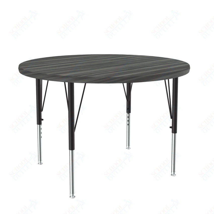 Correll Round Deluxe High - Pressure Top Activity Tables 36"W x 36"L x 19 - 29"H Adjustable Height (COR - A36 - RND - XX) - SchoolOutlet