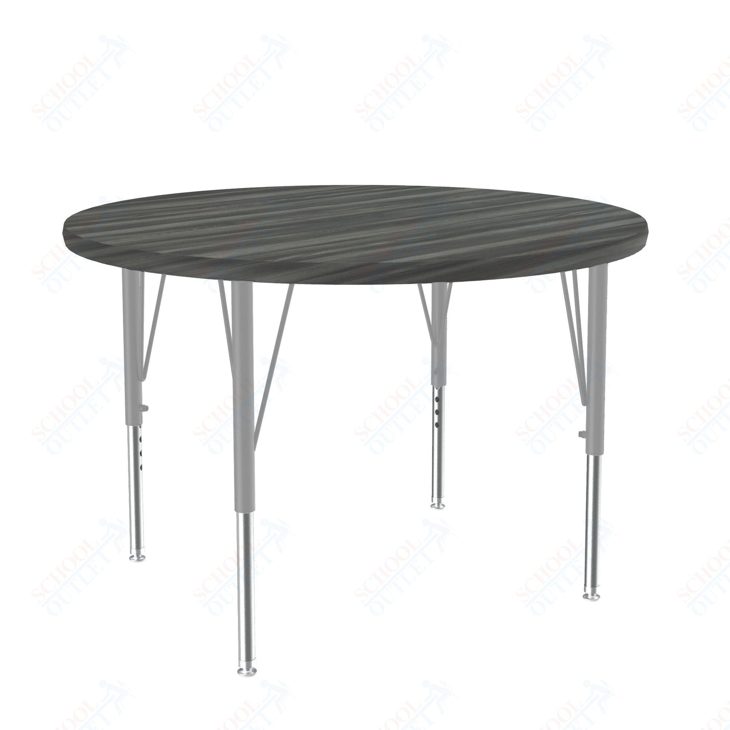 Correll Round Deluxe High - Pressure Top Activity Tables 36"W x 36"L x 19 - 29"H Adjustable Height (COR - A36 - RND - XX) - SchoolOutlet
