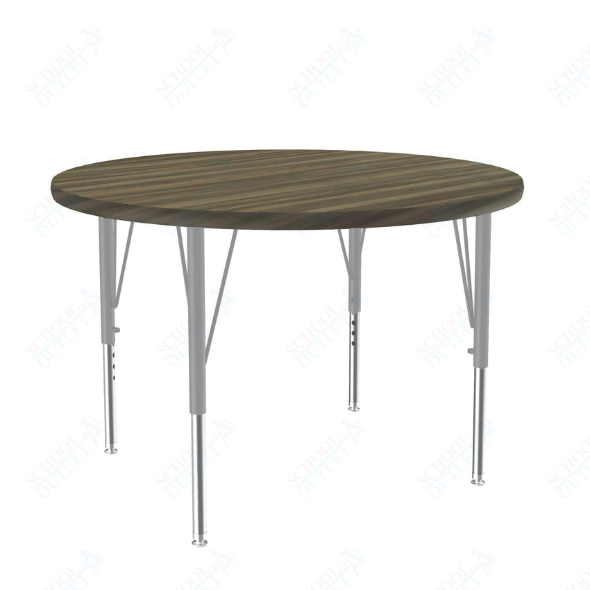 Correll Round Deluxe High - Pressure Top Activity Tables 36"W x 36"L x 19 - 29"H Adjustable Height (COR - A36 - RND - XX) - SchoolOutlet