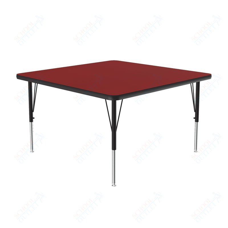 Correll Square Deluxe High - Pressure Top Activity Tables 36"W x 36"L x 19 - 29"H Adjustable Height (COR - A3636 - SQ - XX) - SchoolOutlet