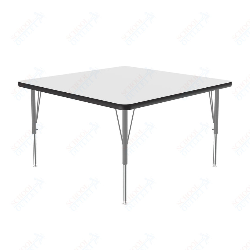 Correll Square Deluxe High - Pressure Top Activity Tables 36"W x 36"L x 19 - 29"H Adjustable Height (COR - A3636 - SQ - XX) - SchoolOutlet