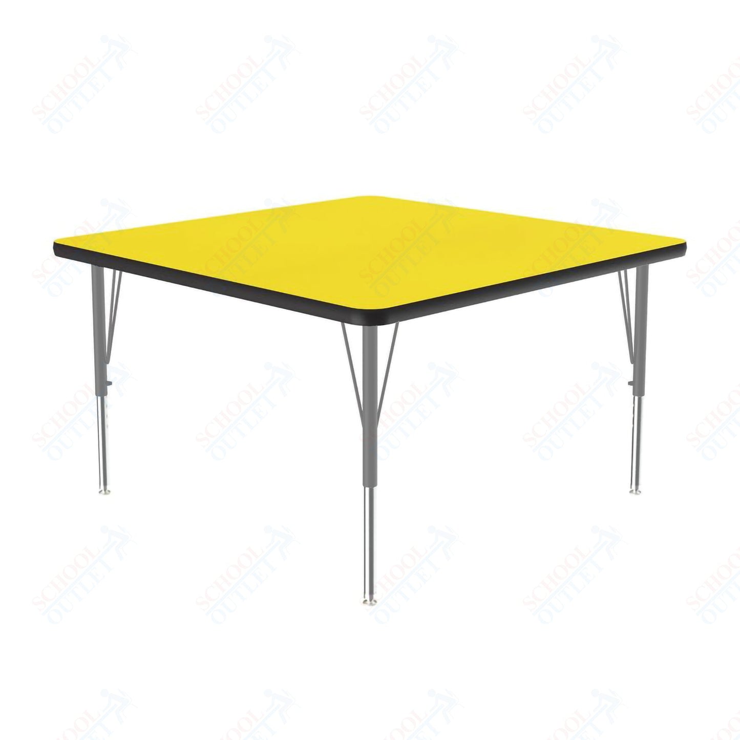 Correll Square Deluxe High - Pressure Top Activity Tables 36"W x 36"L x 19 - 29"H Adjustable Height (COR - A3636 - SQ - XX) - SchoolOutlet