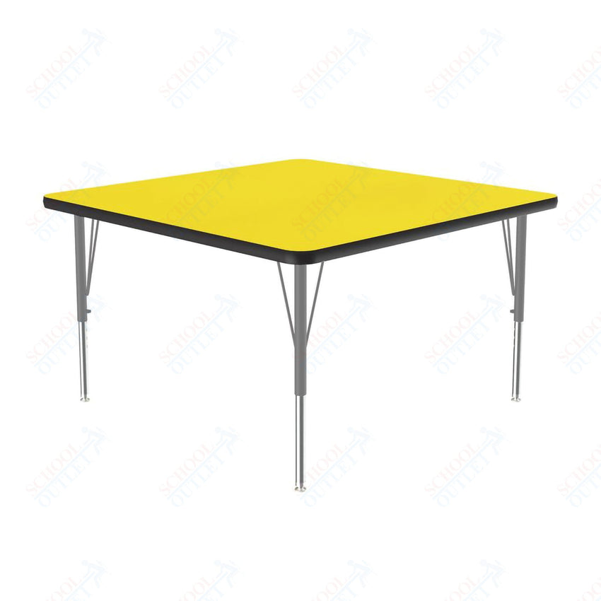 Correll Square Deluxe High - Pressure Top Activity Tables 36"W x 36"L x 19 - 29"H Adjustable Height (COR - A3636 - SQ - XX) - SchoolOutlet
