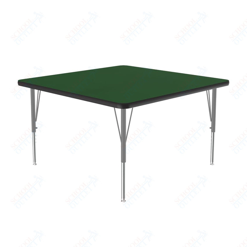 Correll Square Deluxe High - Pressure Top Activity Tables 36"W x 36"L x 19 - 29"H Adjustable Height (COR - A3636 - SQ - XX) - SchoolOutlet