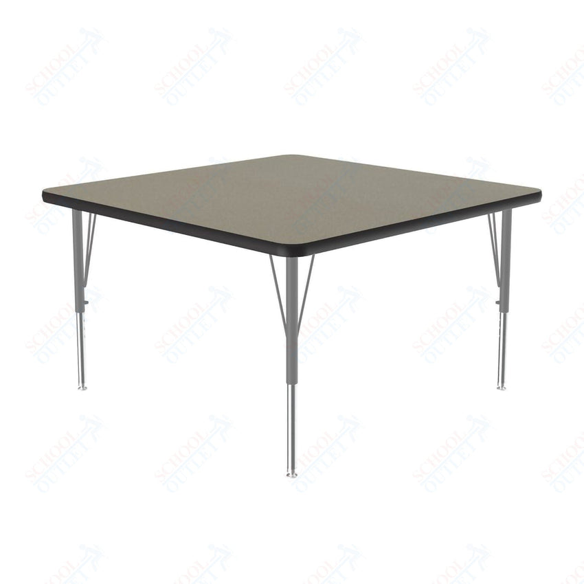 Correll Square Deluxe High - Pressure Top Activity Tables 36"W x 36"L x 19 - 29"H Adjustable Height (COR - A3636 - SQ - XX) - SchoolOutlet