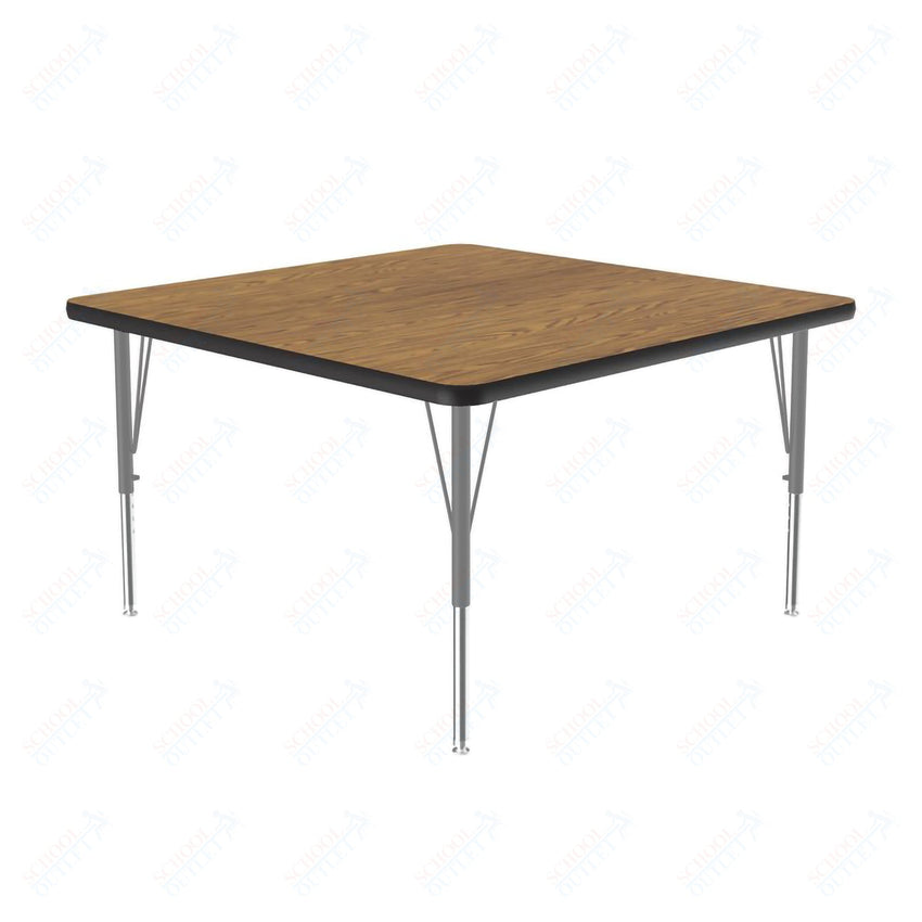 Correll Square Commercial Laminate Top Activity Tables 36"W x 36"L x 19 - 29"H Adjustable Height (COR - A3636TF - SQ - XX) - SchoolOutlet