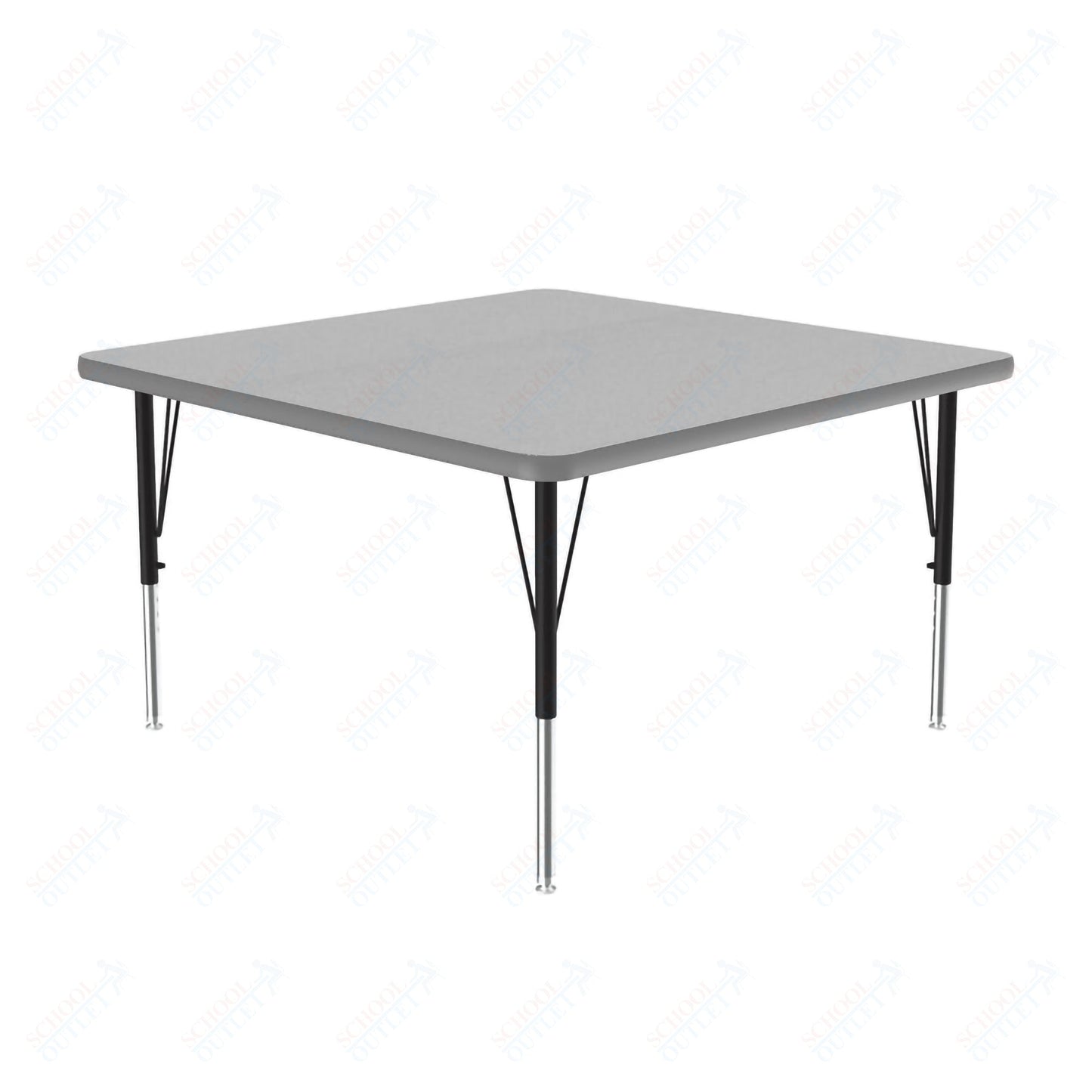 Correll Square Commercial Laminate Top Activity Tables 36"W x 36"L x 19 - 29"H Adjustable Height (COR - A3636TF - SQ - XX) - SchoolOutlet