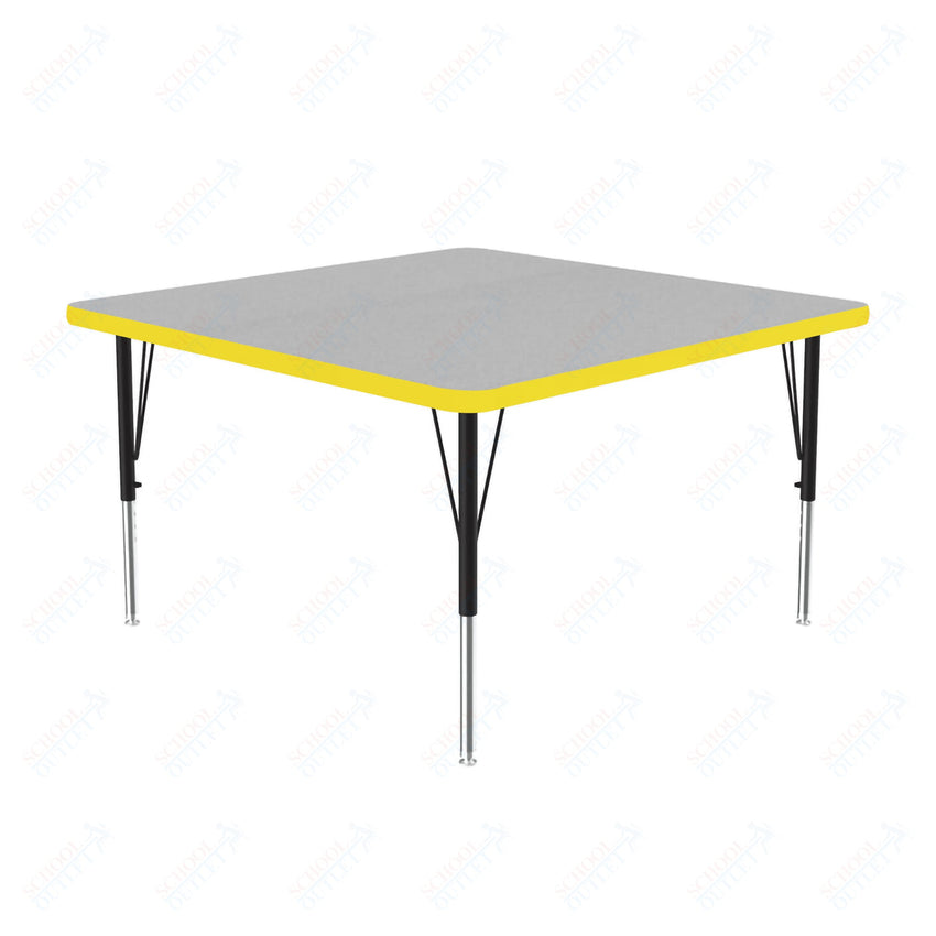 Correll Square Commercial Laminate Top Activity Tables 36"W x 36"L x 19 - 29"H Adjustable Height (COR - A3636TF - SQ - XX) - SchoolOutlet
