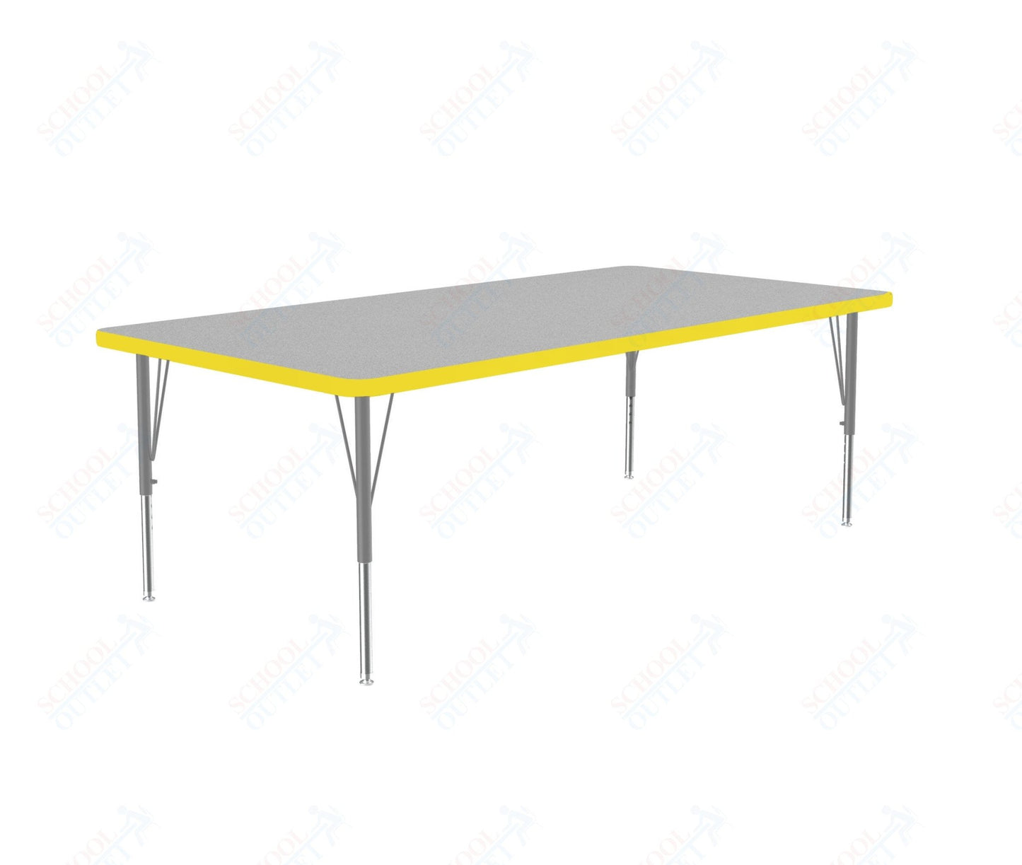 Correll Rectangular Deluxe High - Pressure Top Activity Tables with Adjustable Height 36"W x 60"L x 19 - 29"H (COR - A3660 - XX) - SchoolOutlet