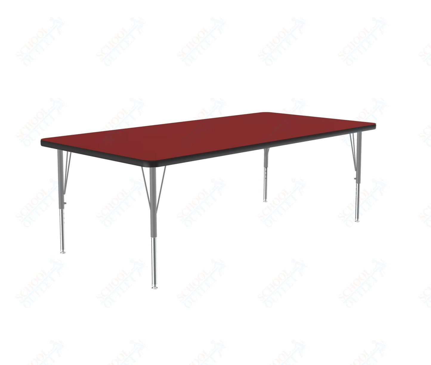 Correll Rectangular Deluxe High - Pressure Top Activity Tables with Adjustable Height 36"W x 60"L x 19 - 29"H (COR - A3660 - XX) - SchoolOutlet