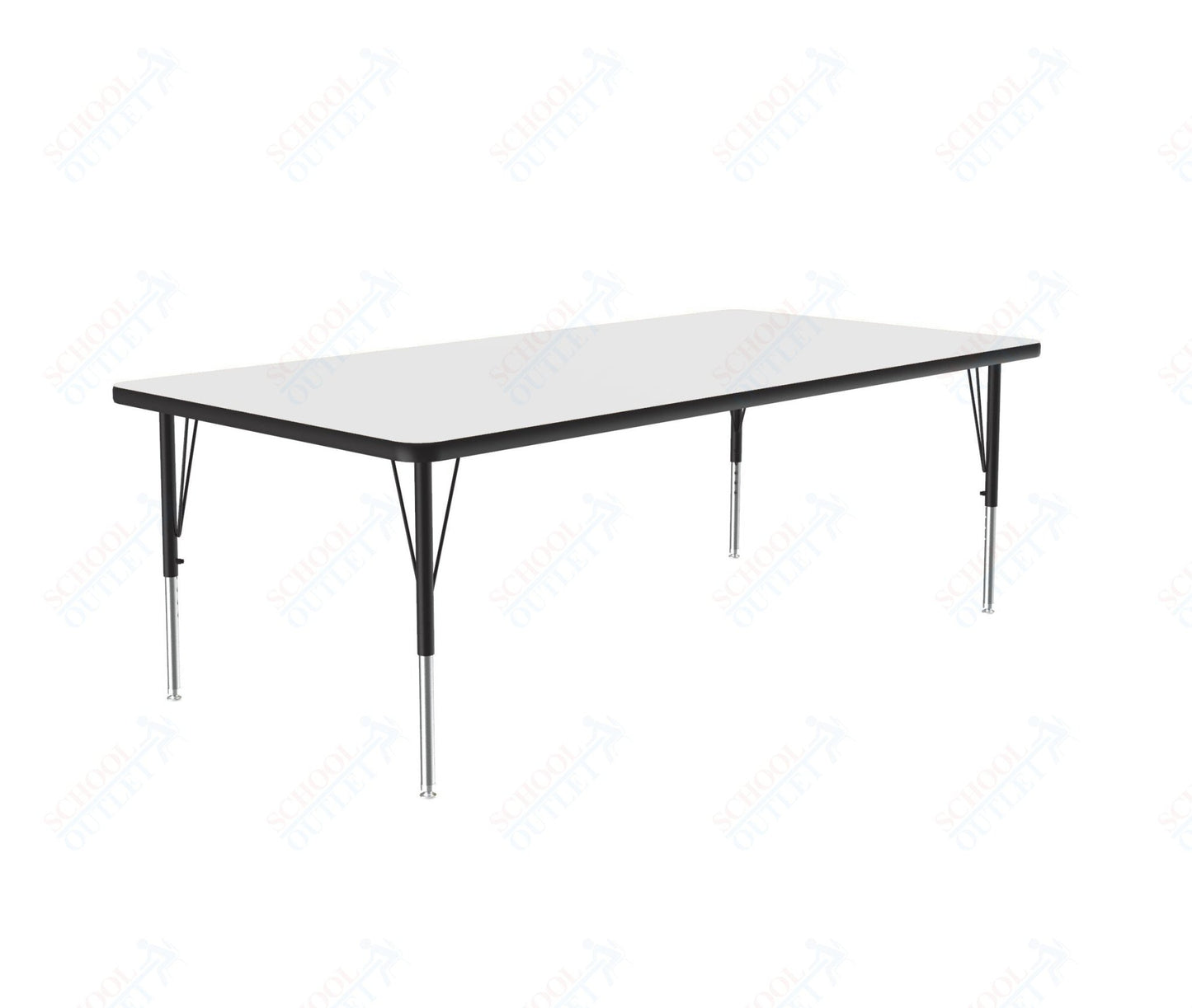 Correll Rectangular Deluxe High - Pressure Top Activity Tables with Adjustable Height 36"W x 60"L x 19 - 29"H (COR - A3660 - XX) - SchoolOutlet