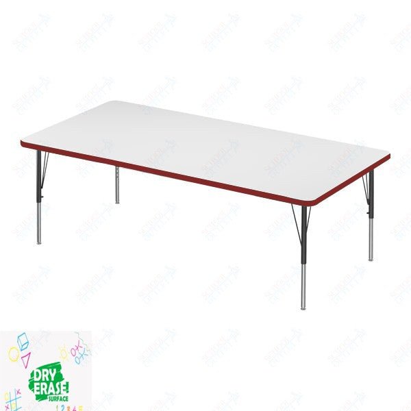 Correll Rectangular Markerboard-Dry Erase Deluxe High Pressure Top - Activity Tables 36"W x 60"L x 19-29"H Adjustable Height (COR-A3660DE-REC-XX) - SchoolOutlet