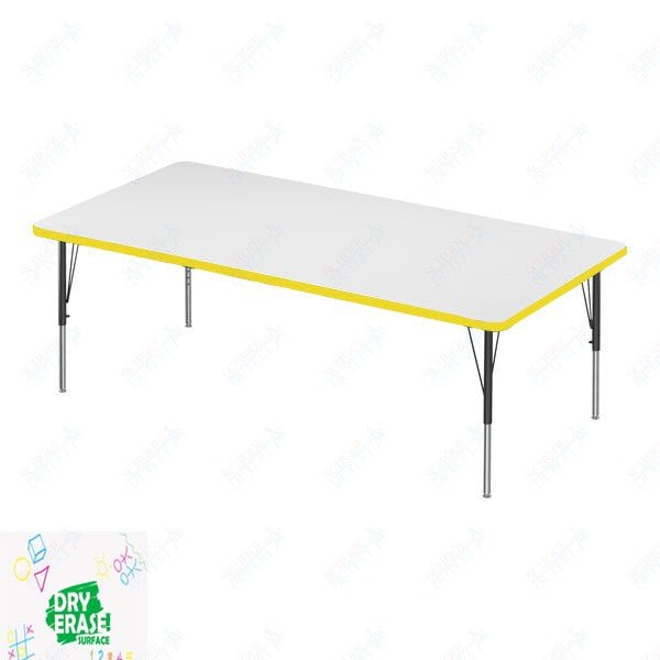 Correll Rectangular Markerboard-Dry Erase Deluxe High Pressure Top - Activity Tables 36"W x 60"L x 19-29"H Adjustable Height (COR-A3660DE-REC-XX) - SchoolOutlet