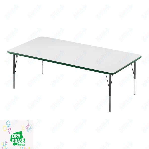 Correll Rectangular Markerboard-Dry Erase Deluxe High Pressure Top - Activity Tables 36"W x 60"L x 19-29"H Adjustable Height (COR-A3660DE-REC-XX) - SchoolOutlet