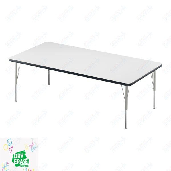 Correll Rectangular Markerboard-Dry Erase Deluxe High Pressure Top - Activity Tables 36"W x 60"L x 19-29"H Adjustable Height (COR-A3660DE-REC-XX) - SchoolOutlet
