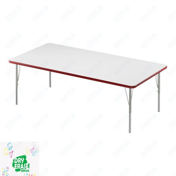 Correll Rectangular Markerboard-Dry Erase Deluxe High Pressure Top - Activity Tables 36"W x 60"L x 19-29"H Adjustable Height (COR-A3660DE-REC-XX) - SchoolOutlet